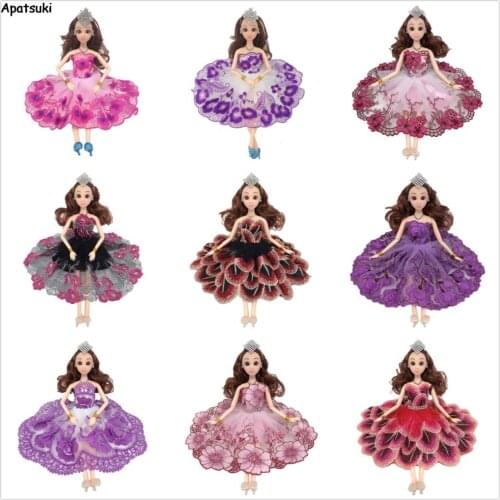 Colorful Dancing Costume For Barbie Doll Peacock Feather One-piece Dress Lace Dresses 1/6 Fashion Clothes For 1/6 BJD Doll