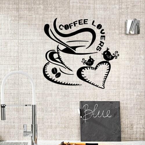 Beauty Coffee Wall Stickers Personalized Murals Creative For Kitchen Decor Coffee Shop Decoration Vinyl Wall Decals