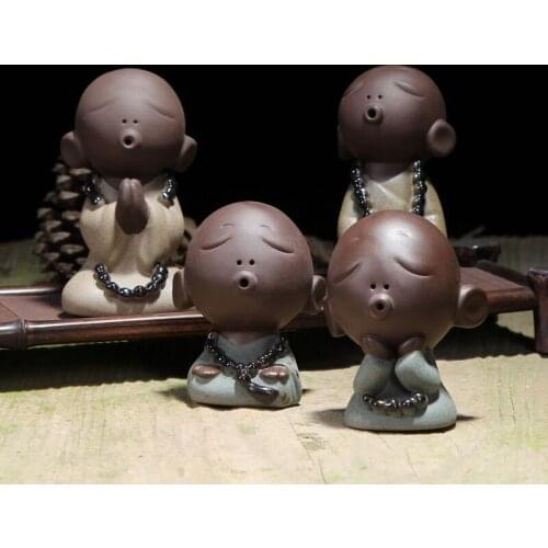 Cute little monk purple sand tea pet furnishing articles boutique tea tray accessories package post household act the role CL129