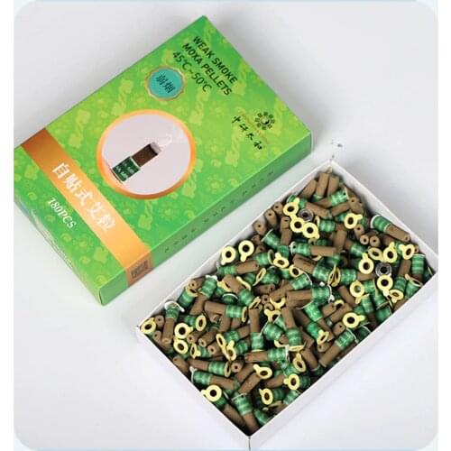180pcs Mini Moxa Tube Self-Stick Moxibustion Sticker Therapy Smokeless Burner Heating Acupuntura Point Meridian