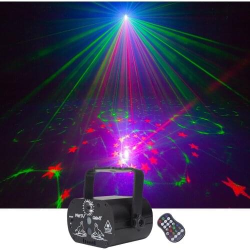 Sharelife Mini 60 Red Green Laser Gobos with RGB LED Mixing Effect USB Projector Light DJ Party Home Show Stage Lighting YSH056