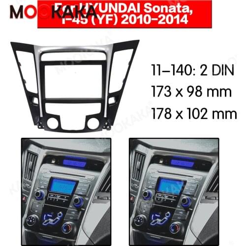 Mookaka 2 Din Car Radio Fascia Installation Frame For HYUNDAI Sonata, i-45 (YF) 2010-2014 Kit Stereo Player Trim Mount Dashboard
