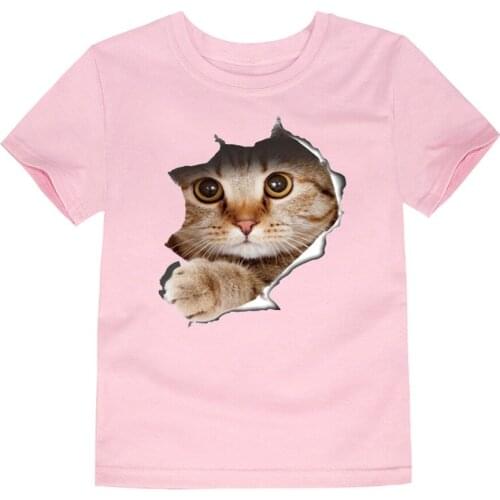Pet cat 3D printing mens T-shirt O-neck casual short-sleeved T-shirt mens fashion summer custom parent-child clothing