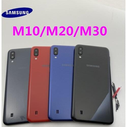 Original Back Battery Cover Door Housing Samsung Galaxy M10 M105 M20 M205 M30 M305 A11 Back Rear Case Replacement+Camera Lens