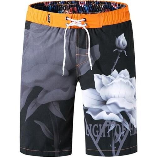 Tailor Pal Love Men Summer Casual Shorts Breathable Elastic Waist Print Short pants Polyester material Comfortable and Quick-dry