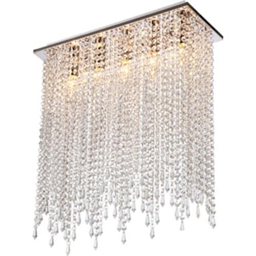 Cafe rectanglar crystal string ceiling lamps holiday light Modern Kitchen led crystal lampe dining room Stair ceiling lights