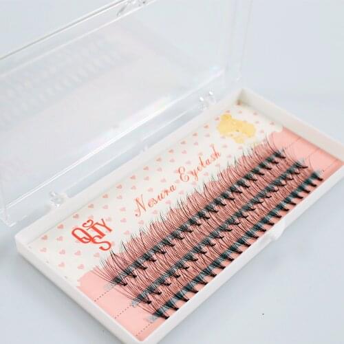 QSTY 60pcs Natural Long Individual Cluster Eyelash Extension Professional 10D Mink False Eyelashes Makeup Faux Soft Eye Lashes