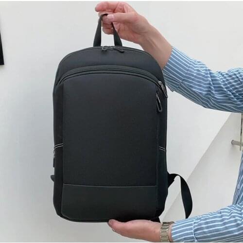 IKE MARTI Slim Men Laptop Backpack 15.6 Inch Business Work Women Black Ultralight Backpack Bag Mochila Unisex Thin Back Pack