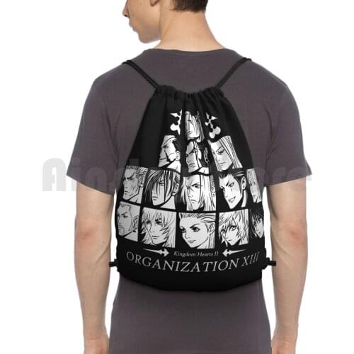 Kingdom Hearts Ii Organization 13 Backpack Drawstring Bag Riding Climbing Gym Bag Kingdom Hearts Games Men Womens Kids