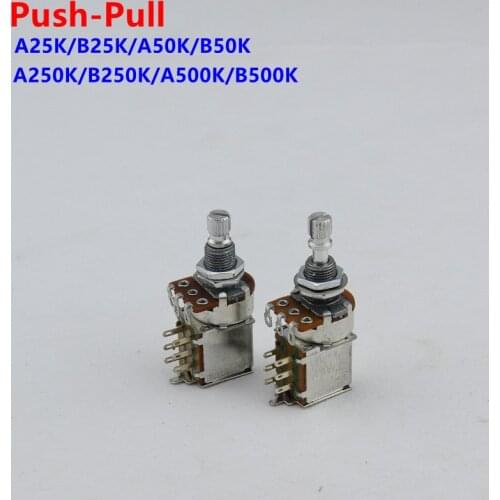 【Made in Korea】1 Piece Alpha Push Pull Potentiometer(POT) For Electric Guitar Bass 25K/B50K/250K/500K Guitar Accessories