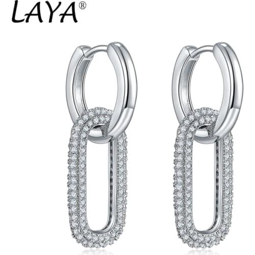 925 Sterling Silver Fashion New Style Long Chain Earrings High Quality Zirconium Grand Luxury Jewelry Gift For Womens Parties