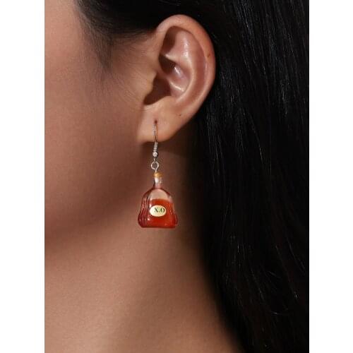 Stillgirl Punk Wine Bottle Pendant Earrings for Women Resin Funny Kpop Y2k Aesthetic Eardrop Unisex Couple Gift Fashion Jewelry