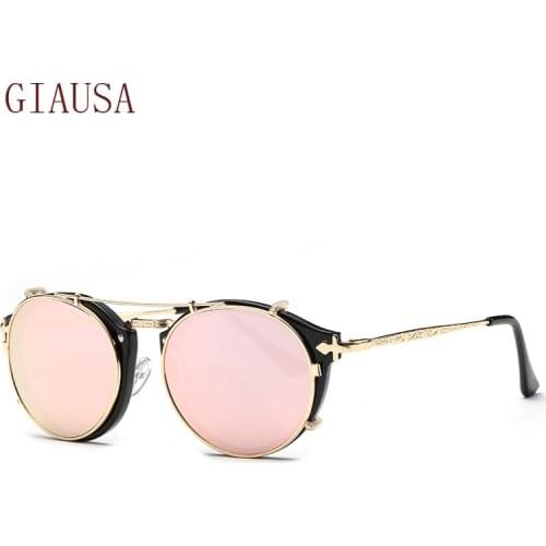 GIAUSA New fashion retro dual-purpose mirror flat mirror dual-purpose Sunglasses street shooting lovers Sunglasses luxury