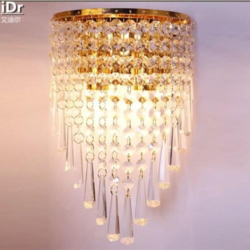 Golden Crystal modern minimalist bedroom lamp bedside lamp aisle lights Wall Lamps OLU-0018