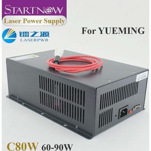 Startnow HY-C80 CO2 Laser Power Supply 60-90W High Voltage 110/220V Co2 Laser Source For Yueming CMA Laser Cutting Machine Parts