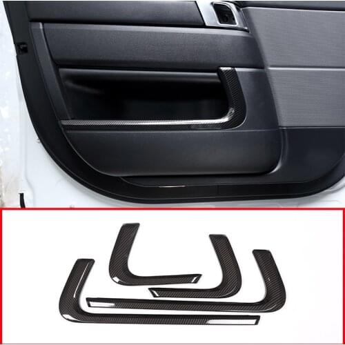 Carbon Fiber Style For Land rover Range Rover Sport RR Sport 2014-2019 Car ABS Chrome Inner Door Decoration Strip Trim Accessory