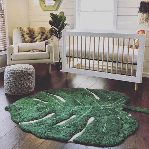 Creative Leaves Rugs Living Room Nordic Soft Bedroom Carpet Home Decoration Kids Room Crawling Tatami Entrance/Hallway Area Rug