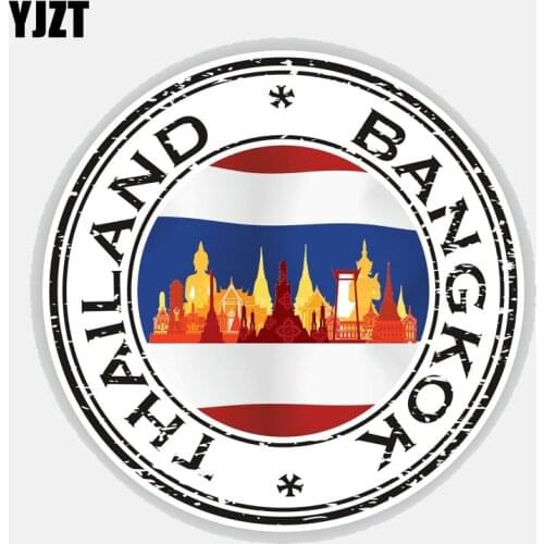 YJZT 13.5CM*13.5CM Car Sticker Thailand Bangkok Falg Round Car Accessories Decal 6-2750