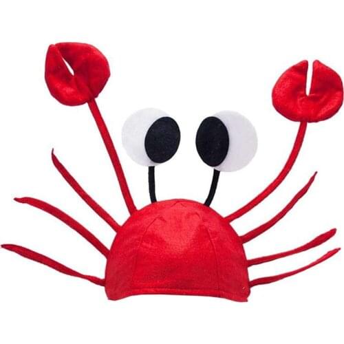 Funny Christmas Red Lobster Crab Sea Animal Hat Costume Accessory Adult Child Cap Gift 2016