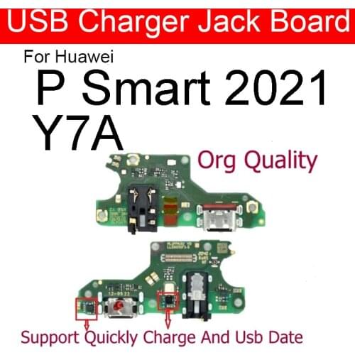 Usb Plug Charge Board For Huawei P Smart 2021 Chargring USB Jack Port Board With Microphone For Huawei Y7A Replacement Parts