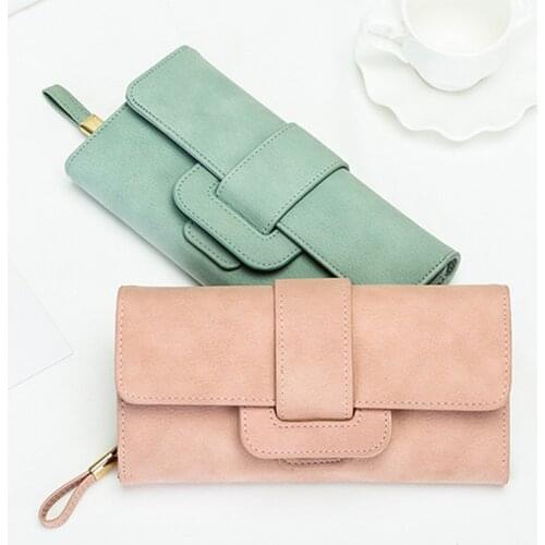 Women Fashion Leather Hasp Tri-Folds Wallet Portable Multifunction Long Change Purse Hot Female Pink Coin Zipper Clutch For Girl