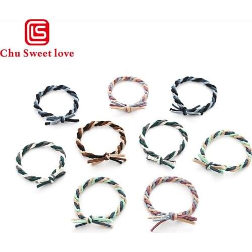 10Pcs Hair Rope Rubber Band Hair Ring Set Leather Cover Head Rope For Girls Small Fresh And Simple Personality Lovely Accessory