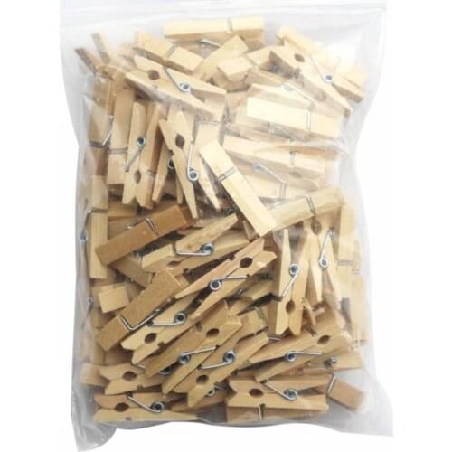 100pcs small mini Size wood photo clips clothespin craft decoration Clips pegs Snack Clips