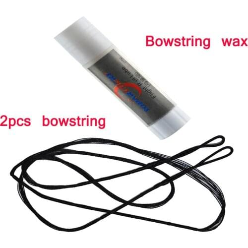 2pcs Replacement Black Bow String Traditional Recurve Bow Longbow Hunting Shooting Accessories Length 43.7''-68'' (111cm-173cm)