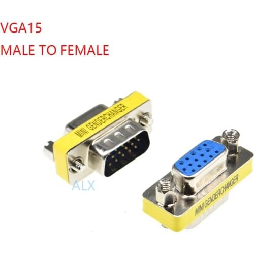 5PCS VGA SVGA DB15 15pin MALE to FEmale CONNECTOR 15p Mini Gender Changer Adapter