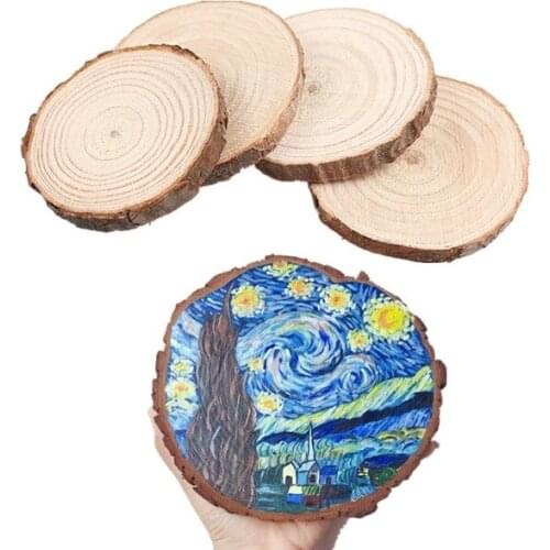 8-20cm Natural Round Wood Slices DIY Wood Crafts Birthday Party Decor Wedding Painting Diy Kid Gifts Tags Wood Graffiti
