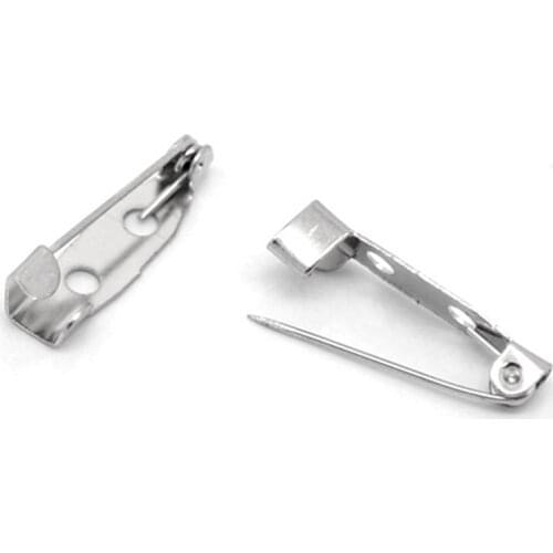100Pcs Silver Tone Safety Pins for Brooches Back Pins DIY Crafts Making 20x5mm