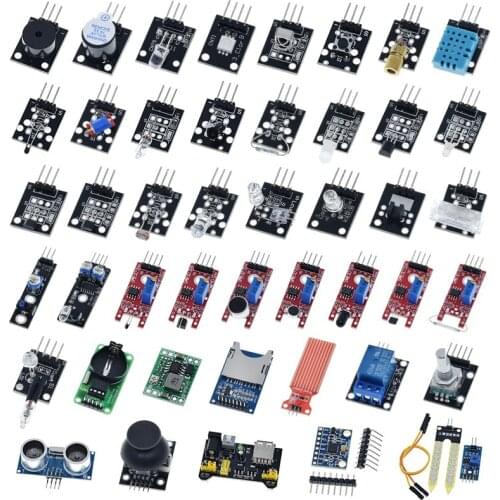 For Arduino 45 Kinds of Sensors Digital Temperature Humidity RGB LED Soil Buzzer Sound Ultrasonic Sensor Module UNO R3 MEGA2560