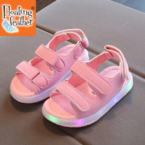 Size 21-30 Baby Anti-slippery Toddler Sandals Children Led Light Up Shoes Girls Luminous Shoes Boys Sandals with Luminous Soleed