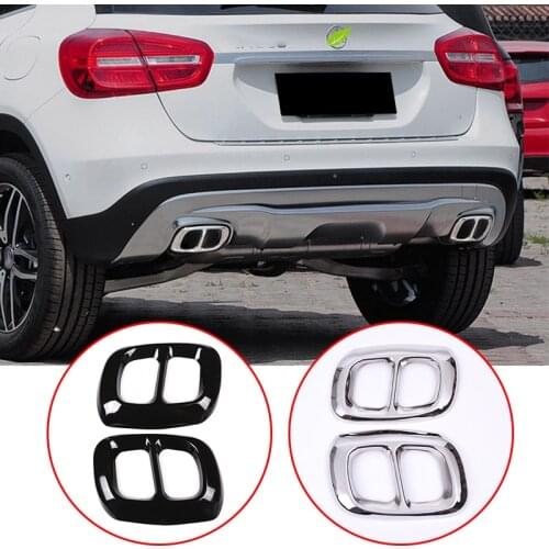 For Benz GLA GLB Class gla200 220 260 2015-2019 Stainless Steel Rear Bumper Dual Exhaust Pipe Trim Exhause Cover Car Accessories