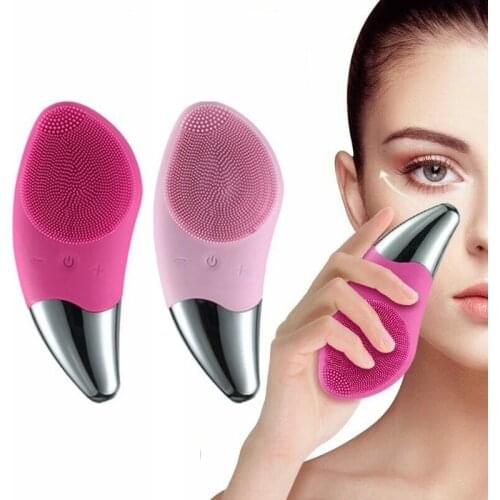 Mini Electric Face Cleansing Brush Silicone Sonic Electric Facial Cleanser Deep Washing Face Massager Facial Cleansing Brush