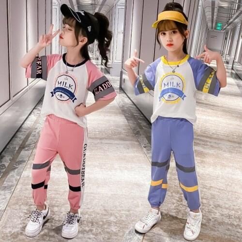 Teenager Girl Clothes Summer Kids Fashion Light Shirts Tops Floral Pants Two Piece Set Children Suit Girls Outfits 410 12 Years