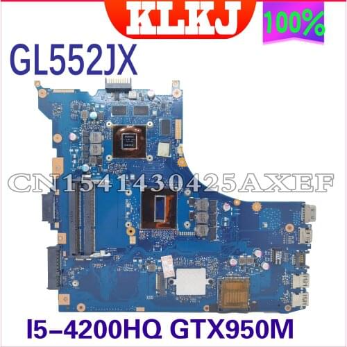 KLKJ GL552JX Laptop Motherboard For ASUS ROG GL552JX GL552JK ZX50J FX-PLUS Original Mainboard I5-4200H GTX950M-4GB
