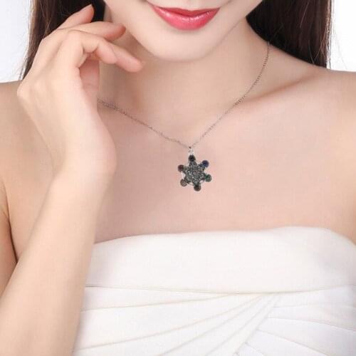 Natural Stone Chakra Environmental Protection Electroplating Antique Silver Zinc Alloy Pendant Necklace for Men and Women