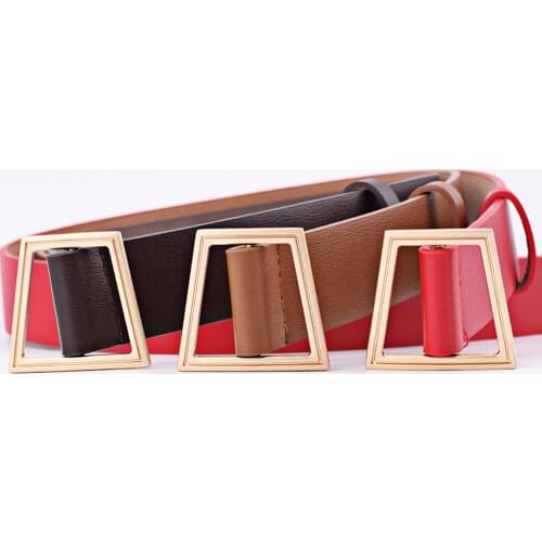 New womens needle-free smooth buckle belt wild fashion windbreaker wear female Wide Leather Waist Strap for Jeans Unisex