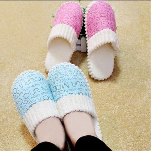 New Soft Home Use Autumn Winter Warm Men&Women Cotton-padded Lovers Home Slippers Indoor Shoes