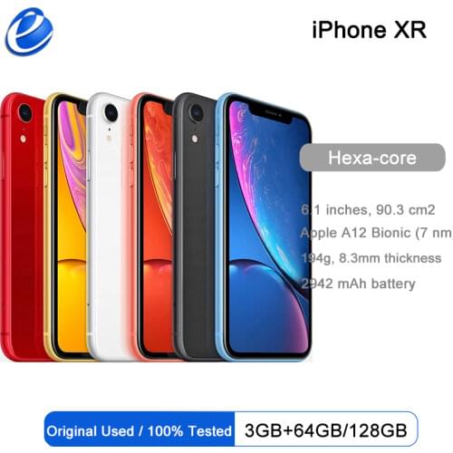 Original Apple iPhone XR 6.1" Liquid Retina Fully LCD 64GB/128GB/256GB ROM 4G Lte Apple free warranty shipping from France