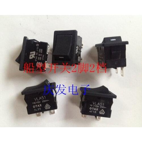 Original new 100% rocker switch VLA51 10A 250V 2pin 2gear silver contact