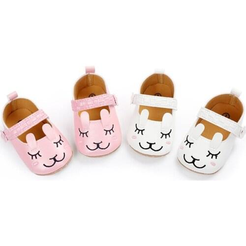 0-1 Year Old Cartoon Baby Walking Shoes for Girls Baby Prewalker with Smiley Face Pattern