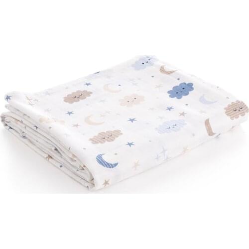 Caline baby müslin diaper cover cloud pattern-pink + 2 pcs mouth napkin 100% cotton 1 piece 75*90cm muslin swaddle + + 2 pcs