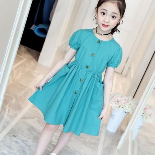 Girl Pure cotton dresses 2020 New Spring summer new baby children kids casual stitching dresses