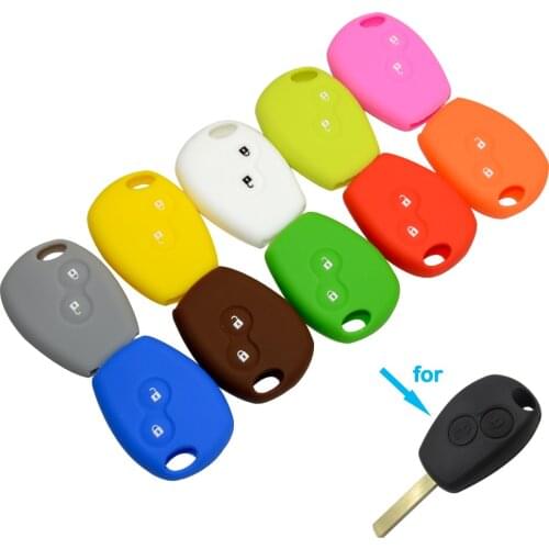 Okey Tech 2 Buttons Car Key Silicone Cover Case Shell For Renault Clio Scenic Silica Gel Key Shell Protection