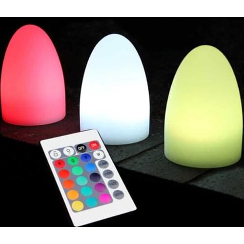 RGB 16 Color Changing LED Night Lights Egg Lamp for Wedding Party KTV Bar Xmas Decor USB Charging Home Furniture with Remote