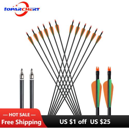 ARCHERY 8mm Fiberglass Hunting Practice Arrows with Replaceable Arrowhead for Recure and Compound Bow Target