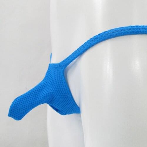 Mens small sleeve String Thong Contoured Pouch G404D Low Rise honeycomb mesh stretchy Underwear nylon spandex