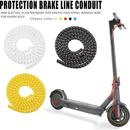 8mm 1m Electric Scooter Brake Pipe Spiral Wrap Winding Wire for Xiaomi M365 Electric Scooter Brake Line Organizer Wire Protector